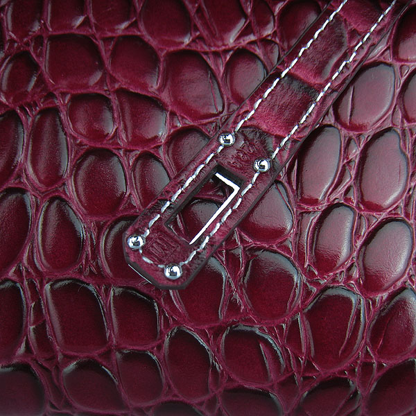 AAA Hermes Kelly 22 CM France Python Leather Handbag Wine H008 On Sale